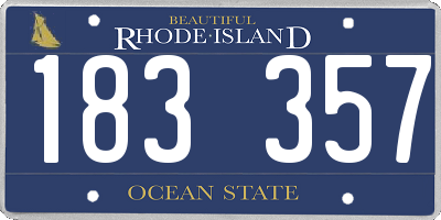 RI license plate 183357