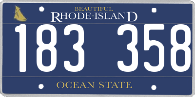 RI license plate 183358