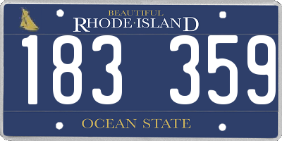 RI license plate 183359