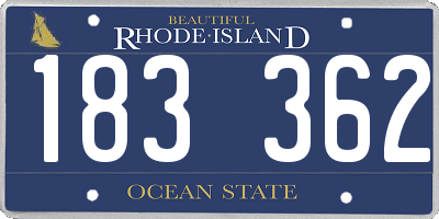 RI license plate 183362