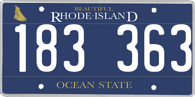 RI license plate 183363