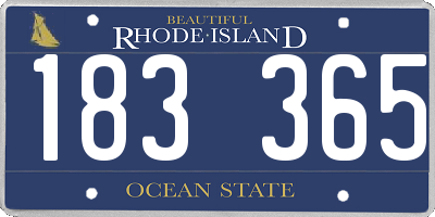RI license plate 183365