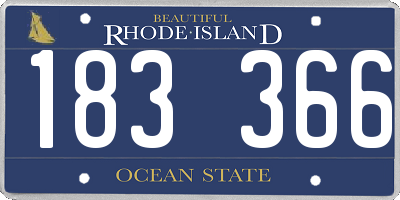RI license plate 183366