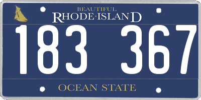 RI license plate 183367