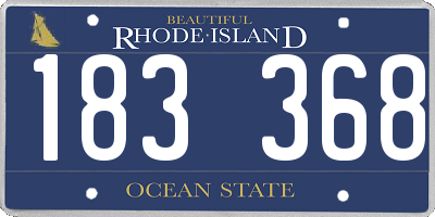 RI license plate 183368