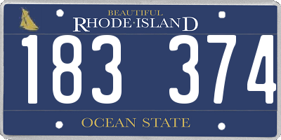 RI license plate 183374