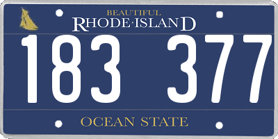 RI license plate 183377