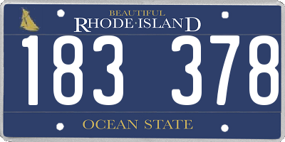 RI license plate 183378