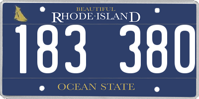 RI license plate 183380