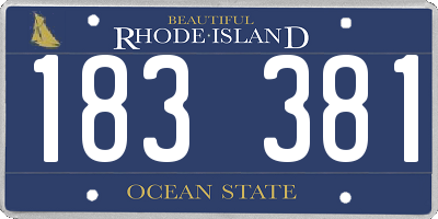 RI license plate 183381