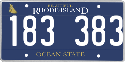 RI license plate 183383