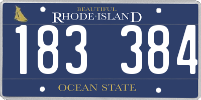 RI license plate 183384