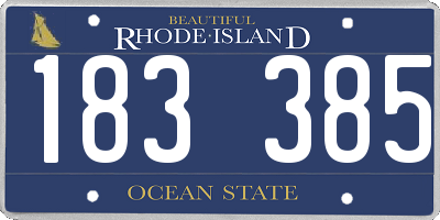 RI license plate 183385