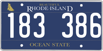 RI license plate 183386