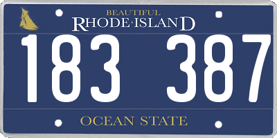 RI license plate 183387