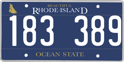 RI license plate 183389