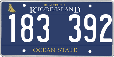RI license plate 183392