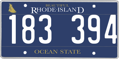 RI license plate 183394