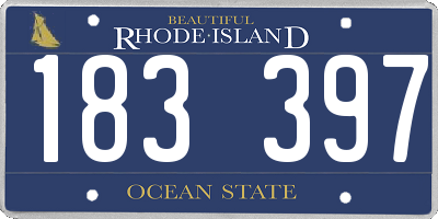 RI license plate 183397