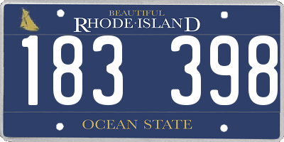 RI license plate 183398