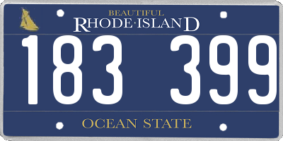RI license plate 183399