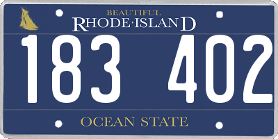 RI license plate 183402