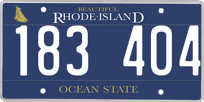 RI license plate 183404