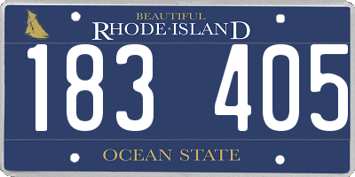 RI license plate 183405