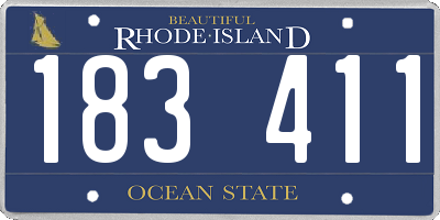 RI license plate 183411