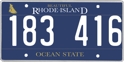 RI license plate 183416