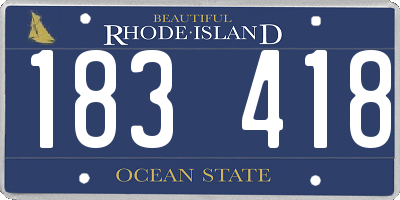 RI license plate 183418