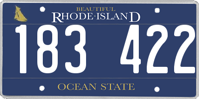 RI license plate 183422
