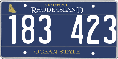 RI license plate 183423