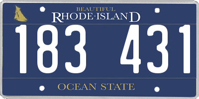 RI license plate 183431