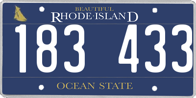 RI license plate 183433
