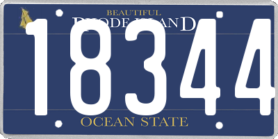 RI license plate 18344
