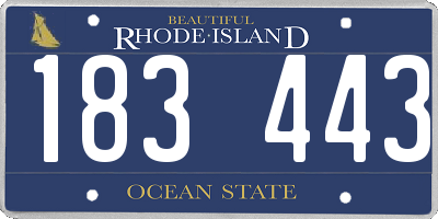 RI license plate 183443