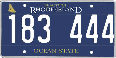 RI license plate 183444