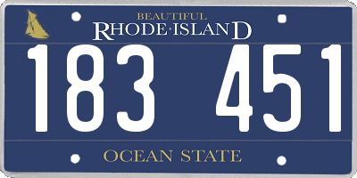 RI license plate 183451