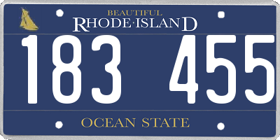 RI license plate 183455
