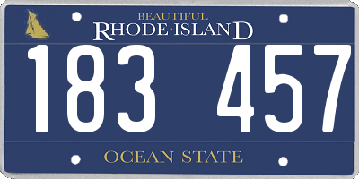 RI license plate 183457