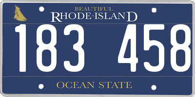RI license plate 183458