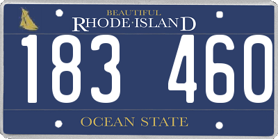 RI license plate 183460