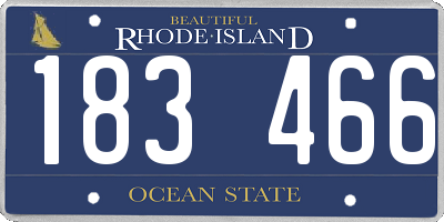 RI license plate 183466