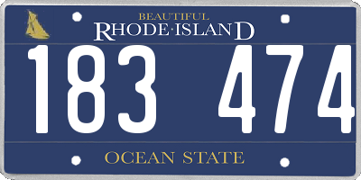 RI license plate 183474