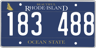 RI license plate 183488