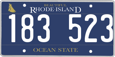 RI license plate 183523