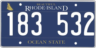 RI license plate 183532