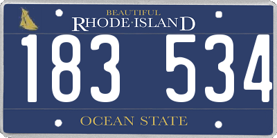 RI license plate 183534