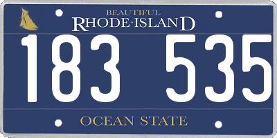 RI license plate 183535